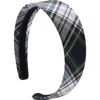Lands' End Kids'  Girls Wide Headband In White Plaid