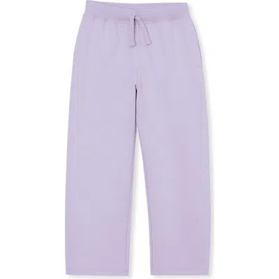 Lands' End Kids'  Girls Wide Leg Knit Pants In Pastel Lilac