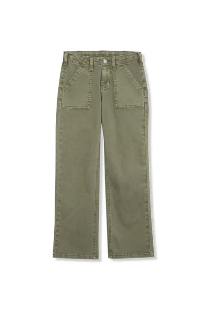 Lands' End Kids'  Girls Woven Pull On Utility Cargo Pants In Lily Pad