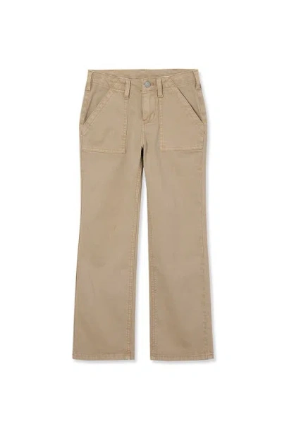 Lands' End Kids'  Girls Woven Pull On Utility Cargo Pants In Sand Khaki