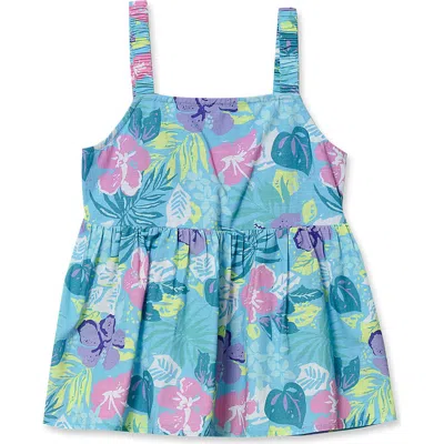 Lands' End Kids'  Girls Woven Tank Top In Blue