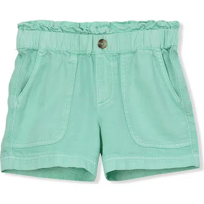 Lands' End Kids'  Girls Woven Twill Shorts In Aqua Ice