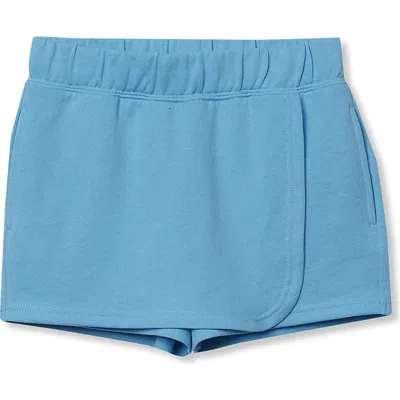 Lands' End Kids'  Girls Wrap Front Knit Skort In Blue
