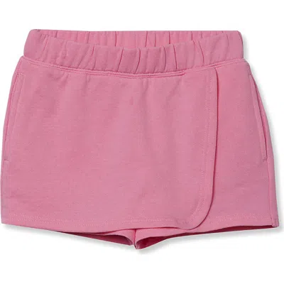 Lands' End Kids'  Girls Wrap Front Knit Skort In Pink