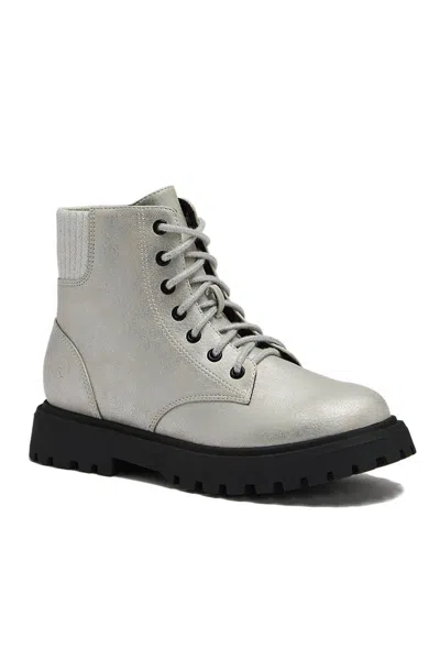 Lands' End Girls Zip Up Lugged Boots In Gray