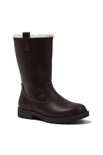 Lands' End Girls Zip Up Tall Boots In Brown
