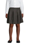 Lands' End Kids'  School Uniform Girls Solid Box Pleat Skirt Below The Knee In Gray
