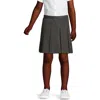 Lands' End Kids'  School Uniform Girls Solid Box Pleat Skirt Above Knee In Gray