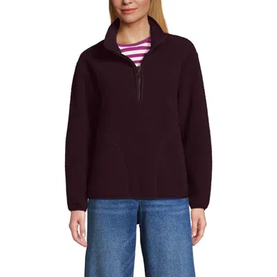 Lands' End Half Zip Cozy High Pile Fleece Pullover In Brown