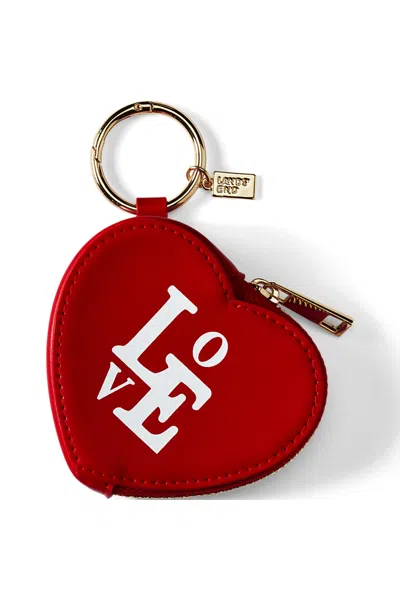 Lands' End Heart Zip Pouch Bag Charm In Pattern