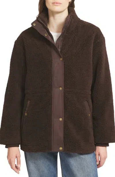 Lands' End High Pile Fleece Jacket In Brown