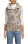Lands' End High Pile Fleece Reversible Mixed Media Vest In Pattern