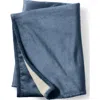 Lands' End High Pile Fleece Throw Blanket In Blue