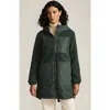 Lands' End High Pile Quilted Mixed Media Parka In Black