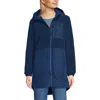 Lands' End High Pile Quilted Mixed Media Parka In Blue