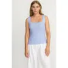 Lands' End High Retention Square Neck Tank Sweater In Blue