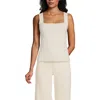 Lands' End High Retention Square Neck Tank Sweater In Fresh Ivory