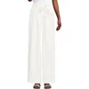 Lands' End High Ridge Twill Pull On Pleated Wide Leg Pants In Chalk White