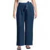 Lands' End High Ridge Twill Pull On Pleated Wide Leg Pants In Crawford Wash