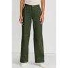 Lands' End High Rise 5 Pocket Wide Leg Chino Pants In Estate Green