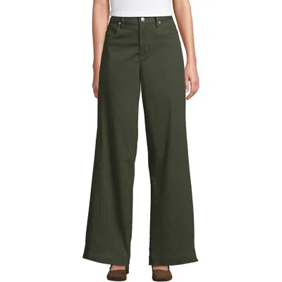 LANDS' END LANDS' END HIGH RISE 5 POCKET WIDE LEG CHINO PANTS