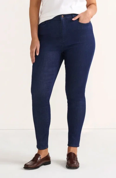 Lands' End High Rise Adaptive Lycra Skinny Jeans In Blue