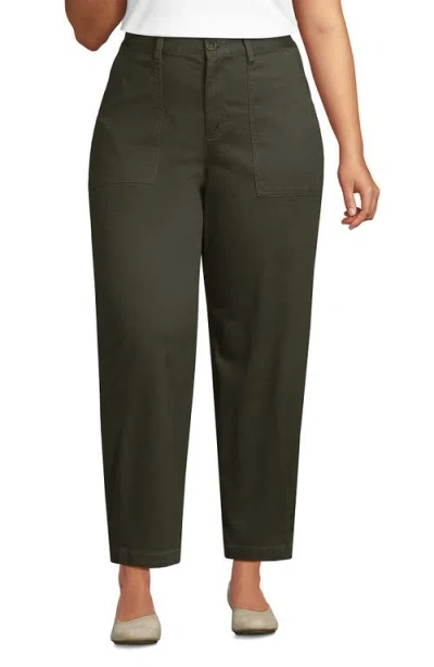 Lands' End High Rise Barrel Leg Chino Pants In Green
