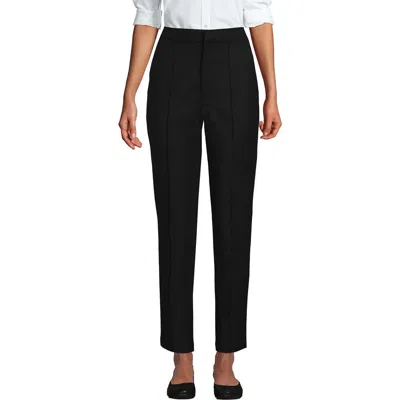 Lands' End High Rise Bi Stretch Pintuck Pencil Ankle Pants In Black