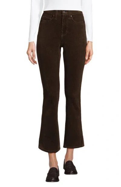 Lands' End High Rise Corduroy Kick Crop Pants In Brown