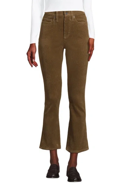 Lands' End High Rise Corduroy Kick Crop Pants In Brown