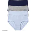 Lands' End High Rise Full Coverage Brief Soft Essential Everyday 3 Pack Panties In Blue