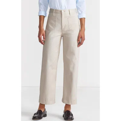 Lands' End High Rise Patch Pocket Chino Crop Pants In Light Stone