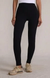 Lands' End High Rise Serious Sweats Fleece Lined Pocket Leggings In Black