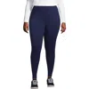 Lands' End High Rise Serious Sweats Fleece Lined Pocket Leggings In Blue