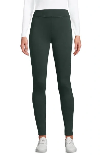 Lands' End High Rise Serious Sweats Fleece Lined Pocket Leggings In Green