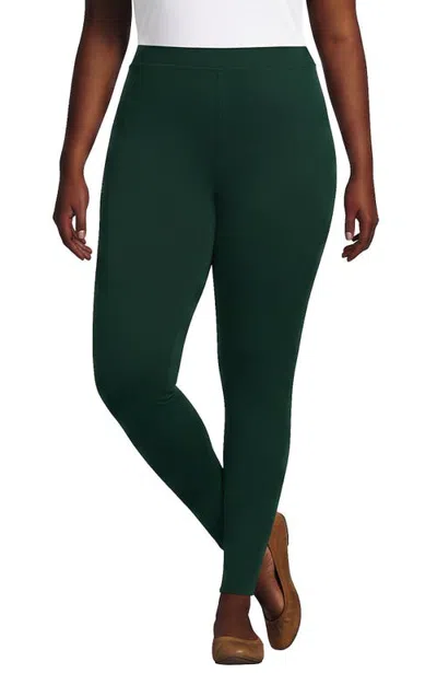 Lands' End High Rise Serious Sweats Fleece Lined Pocket Leggings In Green