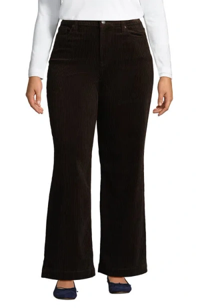 Lands' End High Rise Wide Leg Corduroy Pants In Brown