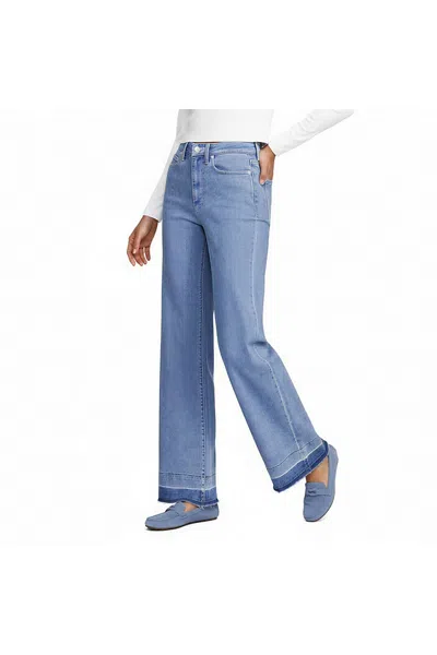 Lands' End High Rise Wide Leg Denim Jeans In Blue