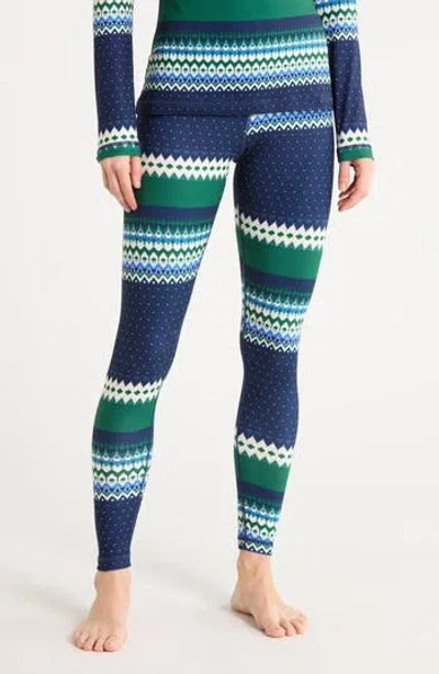 Lands' End High Waist Full Length Thermal Performance Leggings In Blue