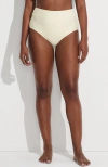Lands' End High Waisted Bikini Bottoms In Egret White