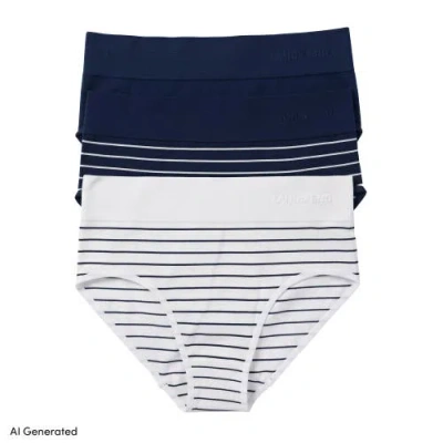 Lands' End Hipster Cotton Comfort Seamless Basics 3 Pack Panties In White