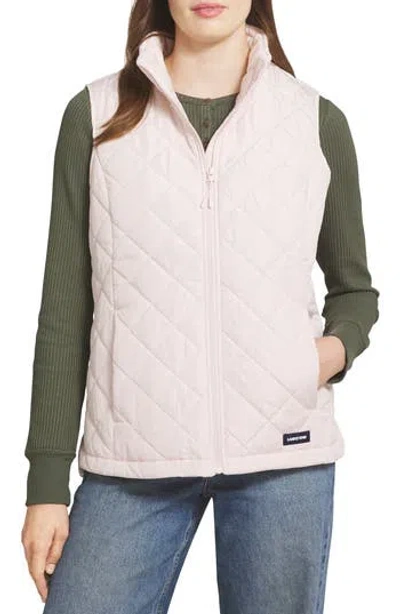 Lands' End Houndstooth Quilted Puffer Vest In Pink