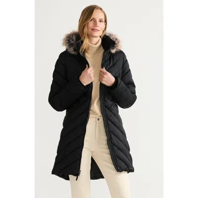 Lands' End Insulated Cozy Fleece Lined Primaloft Coat In Black