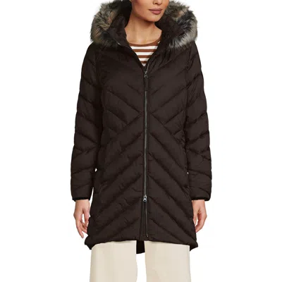 Lands' End Insulated Cozy Fleece Lined Primaloft Coat In Brown