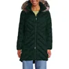 Lands' End Insulated Cozy Fleece Lined Primaloft Coat In Green