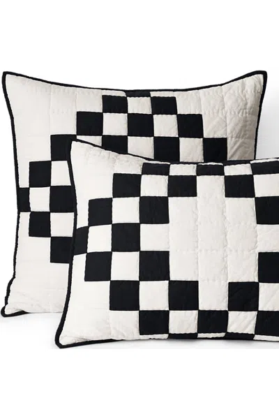 Lands' End Irish Chain Quilt Sham In Black