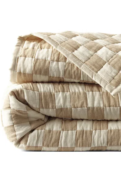 Lands' End Jacquard Quilted Coverlet In Brown