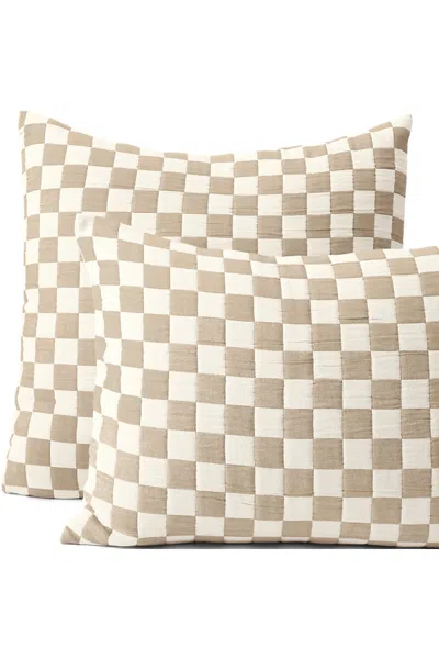 Lands' End Jacquard Quilted Sham In Brown