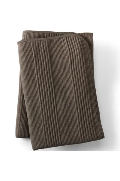 Lands' End Jersey Knit Blanket In Brown