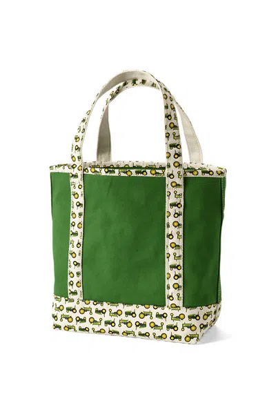 Lands' End John Deere Medium Open Top Tote In Green